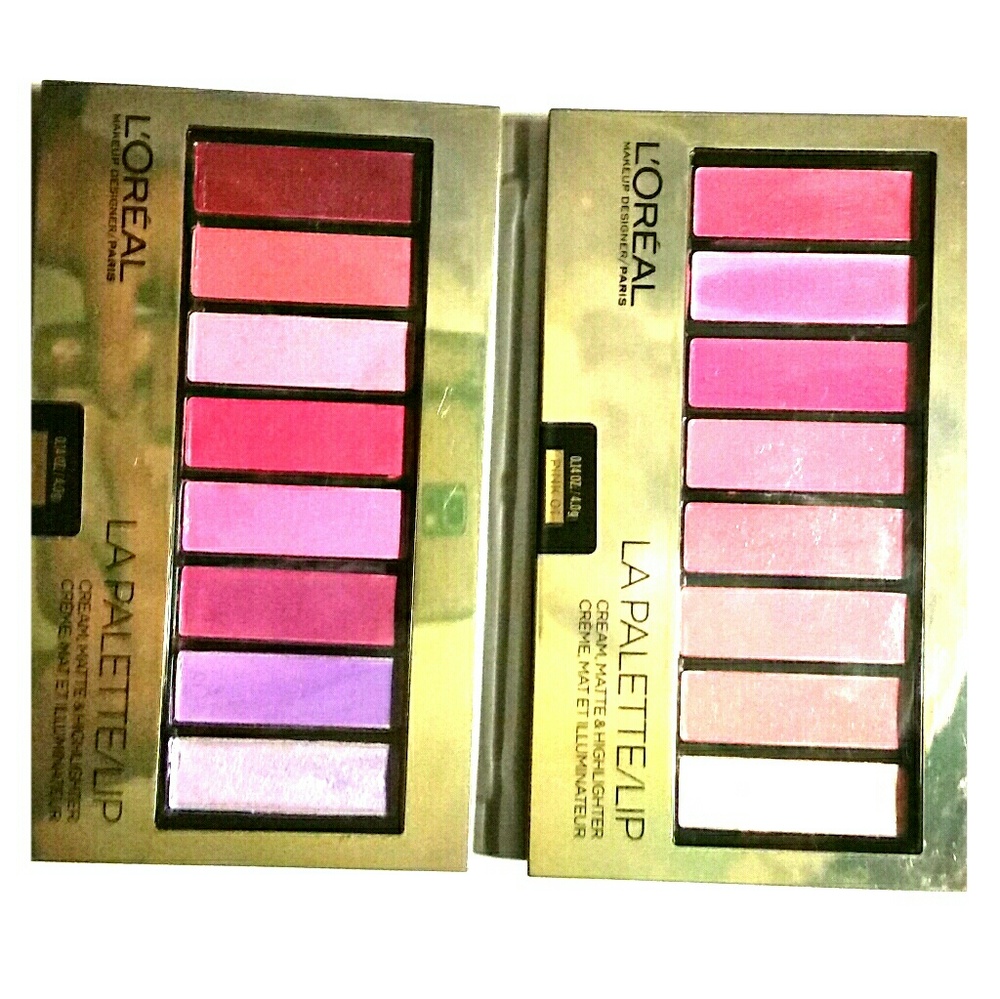 2 L'Oréal lip pallettes plum pink